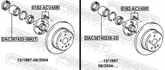 Radnabe Hinterachse FEBEST 0182-ACV45R Bild Radnabe Hinterachse FEBEST 0182-ACV45R
