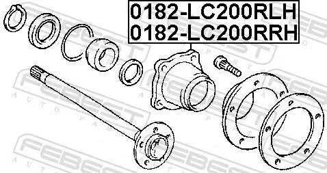 Radnabe Hinterachse rechts FEBEST 0182-LC200RRH Bild Radnabe Hinterachse rechts FEBEST 0182-LC200RRH