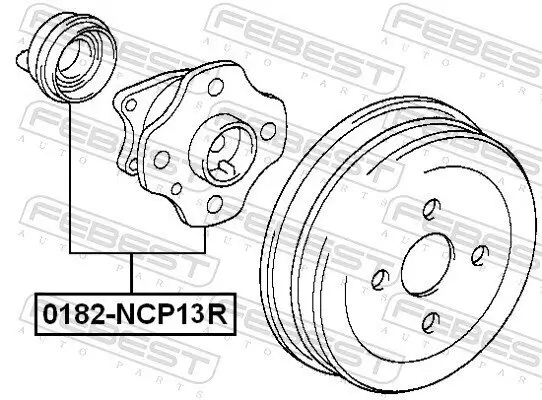 Radnabe Hinterachse FEBEST 0182-NCP13R Bild Radnabe Hinterachse FEBEST 0182-NCP13R