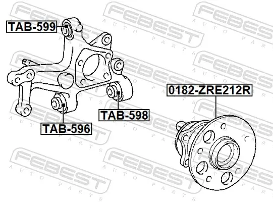 Radnabe Hinterachse FEBEST 0182-ZRE212R Bild Radnabe Hinterachse FEBEST 0182-ZRE212R