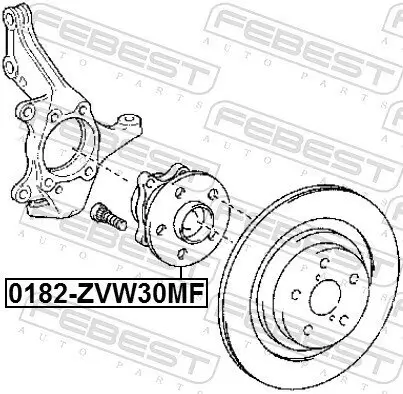 Radnabe FEBEST 0182-ZVW30MF Bild Radnabe FEBEST 0182-ZVW30MF