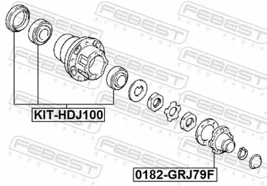 Radnabe Vorderachse FEBEST 0182F-GRJ79F Bild Radnabe Vorderachse FEBEST 0182F-GRJ79F