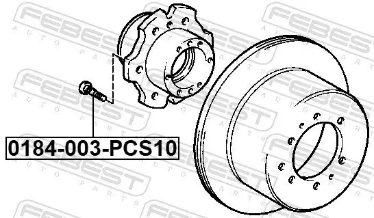 Radbolzen FEBEST 0184-003-PCS10 Bild Radbolzen FEBEST 0184-003-PCS10
