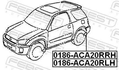 Montagesatz, Kotflügel hinten links FEBEST 0186-ACA20RLH Bild Montagesatz, Kotflügel hinten links FEBEST 0186-ACA20RLH