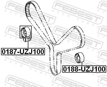 Spannrolle, Zahnriemen FEBEST 0187-UZJ100 Bild Spannrolle, Zahnriemen FEBEST 0187-UZJ100