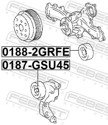 Umlenk-/Führungsrolle, Keilrippenriemen FEBEST 0188-2GRFE Bild Umlenk-/Führungsrolle, Keilrippenriemen FEBEST 0188-2GRFE