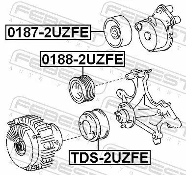 Umlenk-/Führungsrolle, Keilrippenriemen FEBEST 0188-2UZFE Bild Umlenk-/Führungsrolle, Keilrippenriemen FEBEST 0188-2UZFE