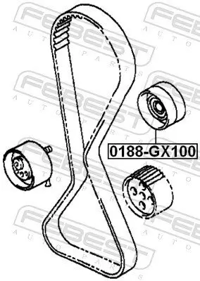 Umlenk-/Führungsrolle, Zahnriemen FEBEST 0188-GX100 Bild Umlenk-/Führungsrolle, Zahnriemen FEBEST 0188-GX100