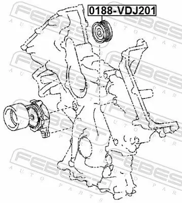 Umlenk-/Führungsrolle, Keilrippenriemen FEBEST 0188-VDJ201 Bild Umlenk-/Führungsrolle, Keilrippenriemen FEBEST 0188-VDJ201