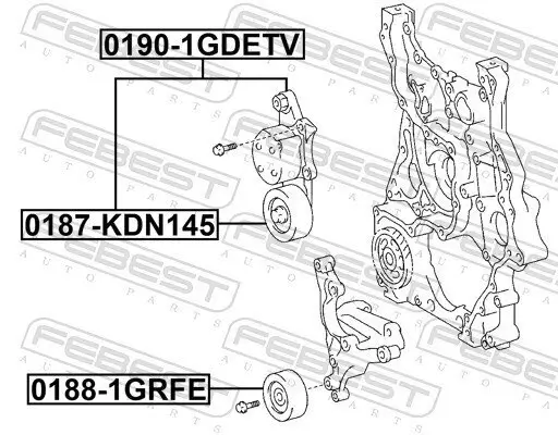 Riemenspanner, Keilrippenriemen FEBEST 0190-1GDETV Bild Riemenspanner, Keilrippenriemen FEBEST 0190-1GDETV