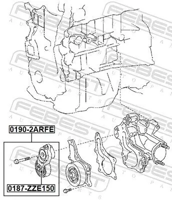 Riemenspanner, Keilrippenriemen FEBEST 0190-2ARFE Bild Riemenspanner, Keilrippenriemen FEBEST 0190-2ARFE