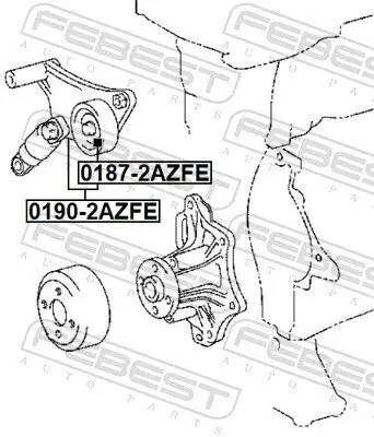 Riemenspanner, Keilrippenriemen FEBEST 0190-2AZFE Bild Riemenspanner, Keilrippenriemen FEBEST 0190-2AZFE