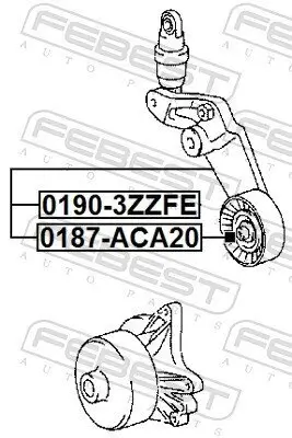 Riemenspanner, Keilrippenriemen FEBEST 0190-3ZZFE Bild Riemenspanner, Keilrippenriemen FEBEST 0190-3ZZFE