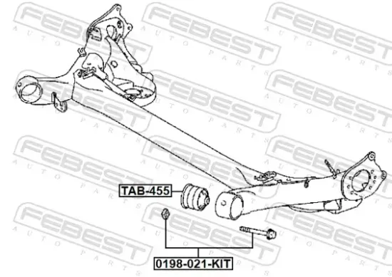 Befestigungsbolzen, Achsträger FEBEST 0198-021-KIT Bild Befestigungsbolzen, Achsträger FEBEST 0198-021-KIT