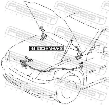 Motorhaubenzug FEBEST 0199-HCMCV30 Bild Motorhaubenzug FEBEST 0199-HCMCV30