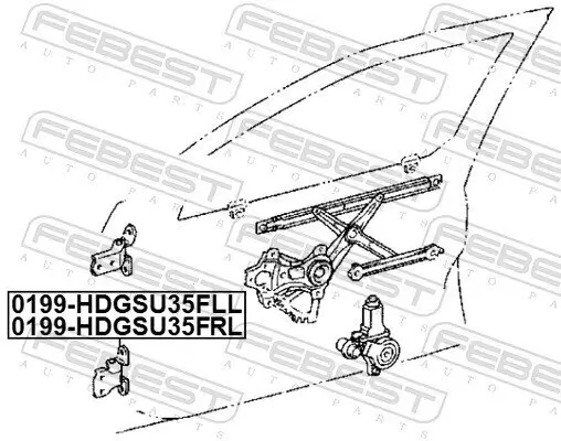 Türscharnier vorne links unten FEBEST 0199-HDGSU35FLL Bild Türscharnier vorne links unten FEBEST 0199-HDGSU35FLL