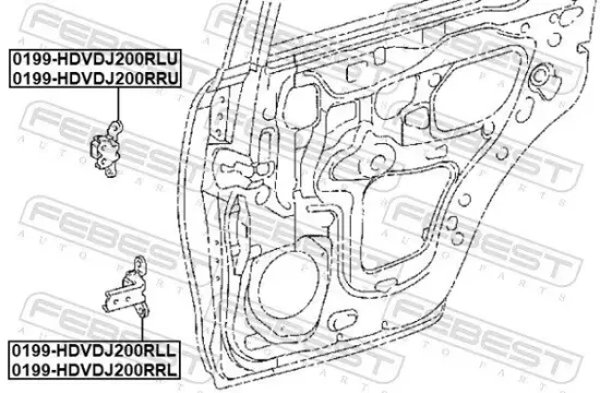 Türscharnier FEBEST 0199-HDVDJ200RLU Bild Türscharnier FEBEST 0199-HDVDJ200RLU