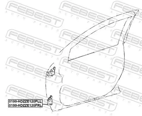 Türscharnier FEBEST 0199-HDZZE120FLL Bild Türscharnier FEBEST 0199-HDZZE120FLL