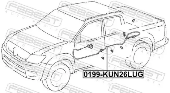 Seilzug, Tankdeckel FEBEST 0199-KUN26LUG Bild Seilzug, Tankdeckel FEBEST 0199-KUN26LUG