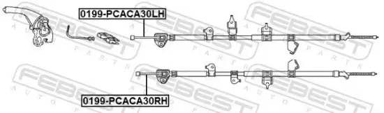Seilzug, Feststellbremse hinten rechts FEBEST 0199-PCACA30RH Bild Seilzug, Feststellbremse hinten rechts FEBEST 0199-PCACA30RH