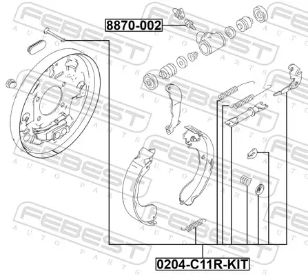 Nachsteller-Satz, Trommelbremse FEBEST 0204-C11R-KIT Bild Nachsteller-Satz, Trommelbremse FEBEST 0204-C11R-KIT