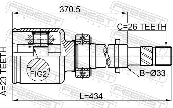 Gelenksatz, Antriebswelle FEBEST 0211-C11XRH Bild Gelenksatz, Antriebswelle FEBEST 0211-C11XRH