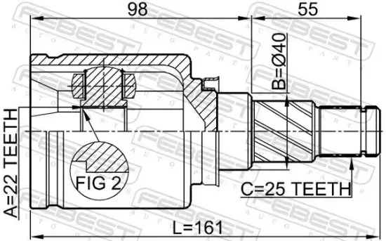 Gelenksatz, Antriebswelle Vorderachse getriebeseitig FEBEST 0211-C11X Bild Gelenksatz, Antriebswelle Vorderachse getriebeseitig FEBEST 0211-C11X