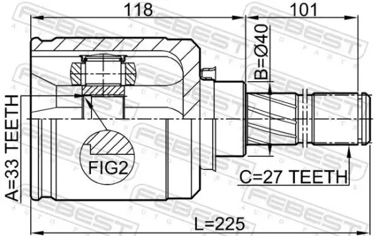 Gelenksatz, Antriebswelle FEBEST 0211-J1020GLH Bild Gelenksatz, Antriebswelle FEBEST 0211-J1020GLH