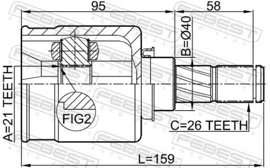 Gelenksatz, Antriebswelle getriebeseitig Vorderachse FEBEST 0211-K12 Bild Gelenksatz, Antriebswelle getriebeseitig Vorderachse FEBEST 0211-K12