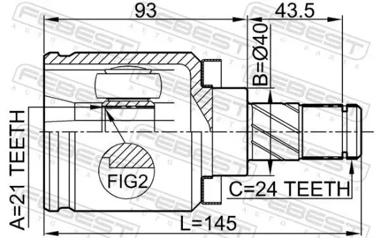 Gelenksatz, Antriebswelle getriebeseitig Vorderachse FEBEST 0211-QG15 Bild Gelenksatz, Antriebswelle getriebeseitig Vorderachse FEBEST 0211-QG15