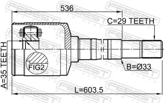 Gelenksatz, Antriebswelle FEBEST 0211-QR25MTRH Bild Gelenksatz, Antriebswelle FEBEST 0211-QR25MTRH