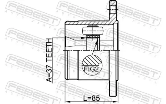 Gelenksatz, Antriebswelle getriebeseitig Hinterachse FEBEST 0211-R51R37 Bild Gelenksatz, Antriebswelle getriebeseitig Hinterachse FEBEST 0211-R51R37