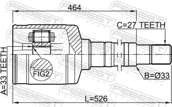 Gelenksatz, Antriebswelle FEBEST 0211-T31RH Bild Gelenksatz, Antriebswelle FEBEST 0211-T31RH