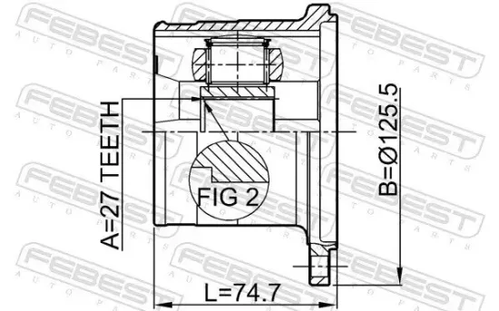 Gelenksatz, Antriebswelle Vorderachse getriebeseitig FEBEST 0211-WD21 Bild Gelenksatz, Antriebswelle Vorderachse getriebeseitig FEBEST 0211-WD21