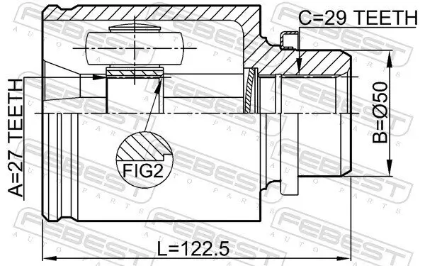 Gelenksatz, Antriebswelle FEBEST 0211-Z51RH Bild Gelenksatz, Antriebswelle FEBEST 0211-Z51RH