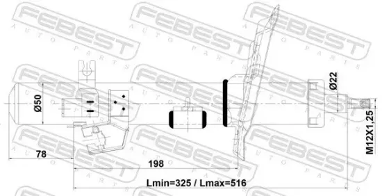 Stoßdämpfer Vorderachse rechts FEBEST 02110-004FR Bild Stoßdämpfer Vorderachse rechts FEBEST 02110-004FR