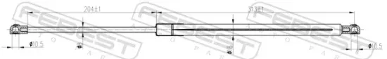 Gasfeder, Koffer-/Laderaum FEBEST 02117-004 Bild Gasfeder, Koffer-/Laderaum FEBEST 02117-004