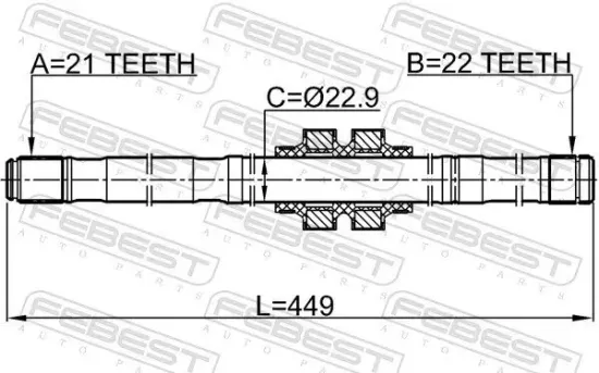 Antriebswelle FEBEST 0212-E11LH Bild Antriebswelle FEBEST 0212-E11LH