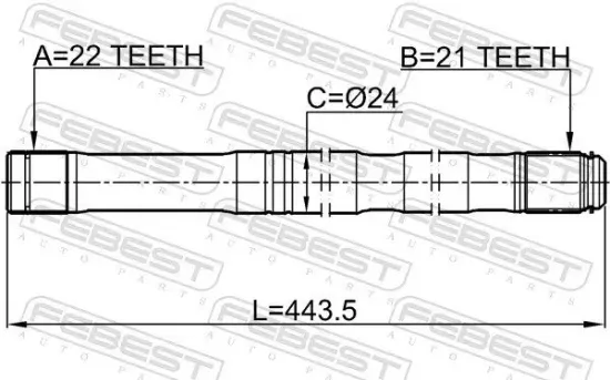 Antriebswelle FEBEST 0212-K12LH Bild Antriebswelle FEBEST 0212-K12LH