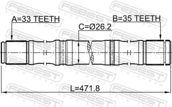 Antriebswelle Vorderachse links FEBEST 0212-MR20CVT2WD Bild Antriebswelle Vorderachse links FEBEST 0212-MR20CVT2WD