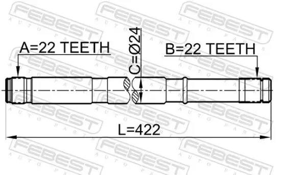 Antriebswelle Vorderachse links FEBEST 0212-N16LH Bild Antriebswelle Vorderachse links FEBEST 0212-N16LH