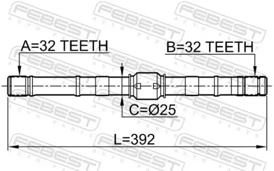 Antriebswelle Vorderachse links FEBEST 0212-SR20LH Bild Antriebswelle Vorderachse links FEBEST 0212-SR20LH