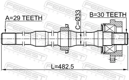 Antriebswelle Vorderachse rechts FEBEST 0212-Z50RH Bild Antriebswelle Vorderachse rechts FEBEST 0212-Z50RH
