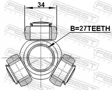 Tripodestern, Antriebswelle FEBEST 0216-F50 Bild Tripodestern, Antriebswelle FEBEST 0216-F50