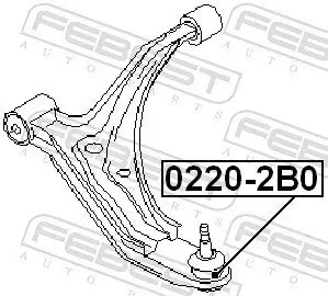 Trag-/Führungsgelenk Vorderachse unten FEBEST 0220-2B0 Bild Trag-/Führungsgelenk Vorderachse unten FEBEST 0220-2B0