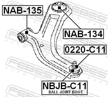 Trag-/Führungsgelenk FEBEST 0220-C11 Bild Trag-/Führungsgelenk FEBEST 0220-C11