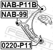 Trag-/Führungsgelenk FEBEST 0220-P11 Bild Trag-/Führungsgelenk FEBEST 0220-P11