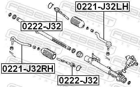 Spurstangenkopf Vorderachse links FEBEST 0221-J32LH Bild Spurstangenkopf Vorderachse links FEBEST 0221-J32LH