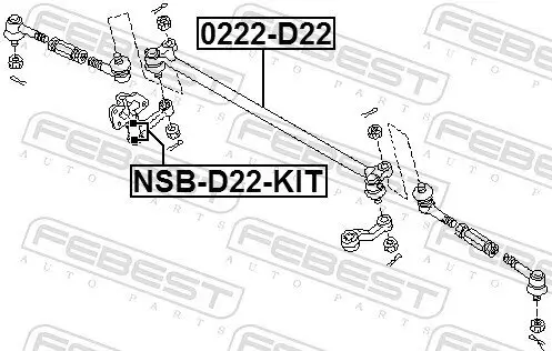 Axialgelenk, Spurstange Vorderachse FEBEST 0222-D22 Bild Axialgelenk, Spurstange Vorderachse FEBEST 0222-D22