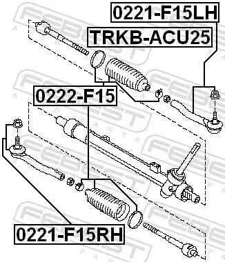 Axialgelenk, Spurstange Vorderachse FEBEST 0222-F15 Bild Axialgelenk, Spurstange Vorderachse FEBEST 0222-F15